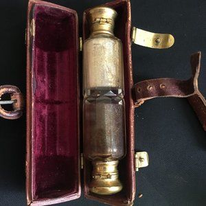 Antique Double Bottle & Leather Case